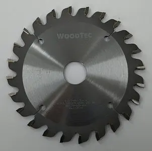 Подрезная коническая пила WoodTec для форматно-раскроечных станков  Ø120х22х2,8-4,0 Z=24 KON