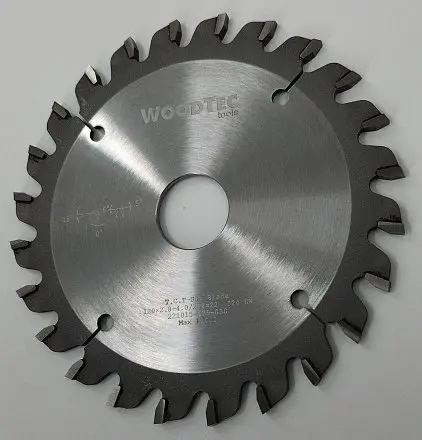 Подрезная составная пила WoodTec для форматно-раскроечных станков Ø125 х 20 x 2,8-3,6 Z = 12 + 12