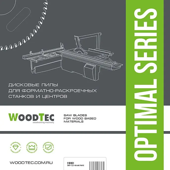Основная пила WoodTec для форматно-раскроечных станков Ø300 х 3,2/2,2 х 30 Z96TR