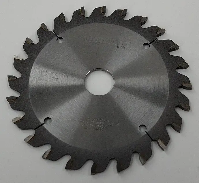 Подрезная коническая пила WoodTec для форматно-раскроечных станков Ø125x20x3,1-4,3 Z=24 KON
