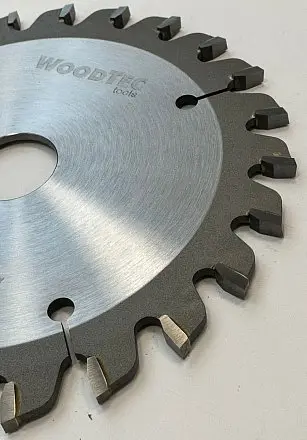 Подрезная коническая пила WoodTec для форматно-раскроечных станков  Ø120х22х2,8-4,0 Z=24 KON