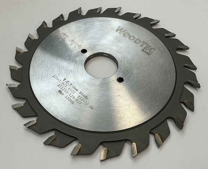 Подрезная составная пила WoodTec для форматно-раскроечных станков Ø125 х 22 x 2,8-3,6 Z = 12 + 12