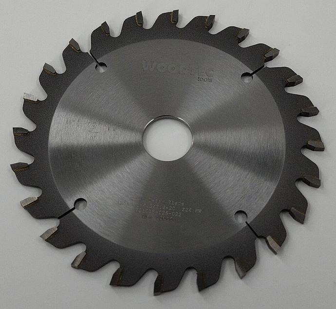 Подрезная коническая пила WoodTec для форматно-раскроечных станков Ø125x20x3,1-4,3 Z=24 KON