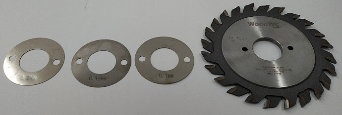Подрезная составная пила WoodTec для форматно-раскроечных станков Ø100 х 22 х 2,8-3,6 Z = 12 + 12