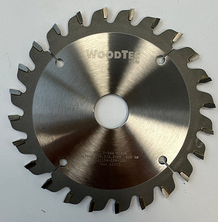 Подрезная коническая пила WoodTec для форматно-раскроечных станков Ø120х20х2,8-4,0 Z=24 KON