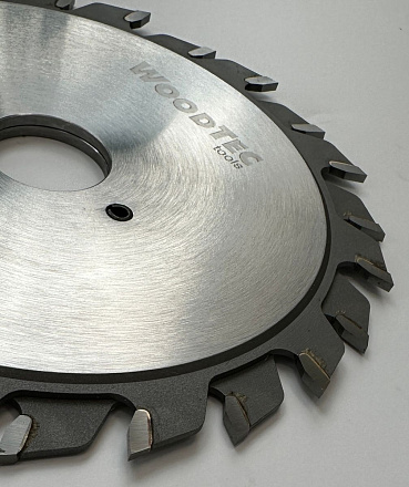 Подрезная составная пила WoodTec для форматно-раскроечных станков Ø120 х 20 х 2,8-3,6 Z = 12 + 12