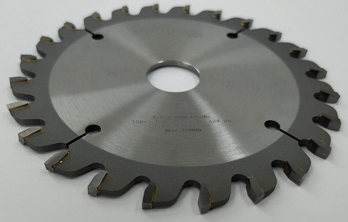 Подрезная коническая пила WoodTec для форматно-раскроечных станков Ø120х20х2,8-4,0 Z=24 KON