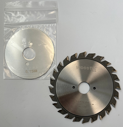 Подрезная составная пила WoodTec для форматно-раскроечных станков Ø120 х 20 х 2,8-3,6 Z = 12 + 12