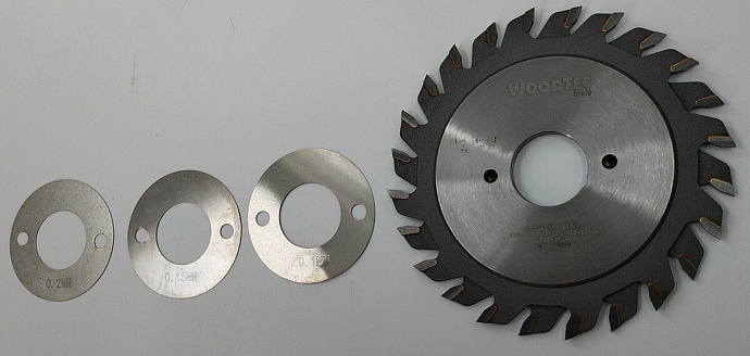 Подрезная составная пила WoodTec для форматно-раскроечных станков Ø100 х 22 х 2,8-3,6 Z = 12 + 12