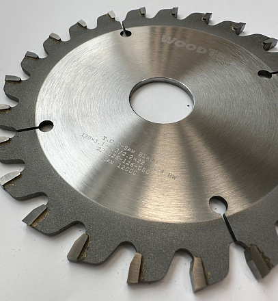 Подрезная коническая пила WoodTec для форматно-раскроечных станков Ø120 х 22 х 3,1-4,3 Z = 24 KON