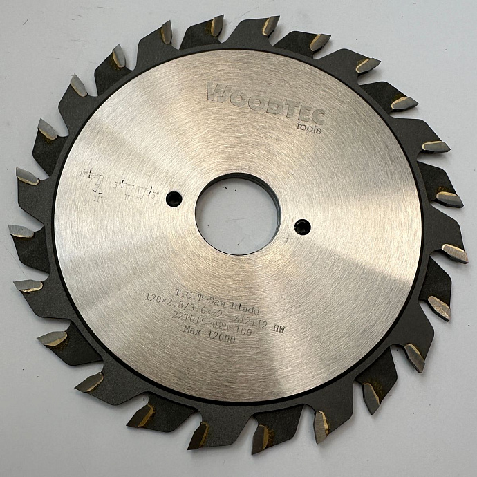 Подрезная составная пила WoodTec для форматно-раскроечных станков Ø120 х 22 х 2,8-3,6 Z = 12 + 12