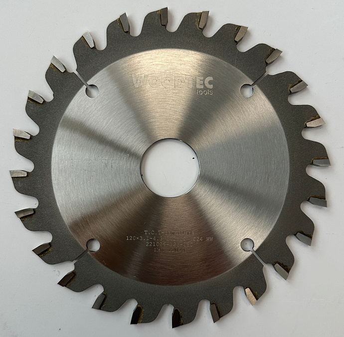 Подрезная коническая пила WoodTec для форматно-раскроечных станков Ø120 х 22 х 3,1-4,3 Z = 24 KON