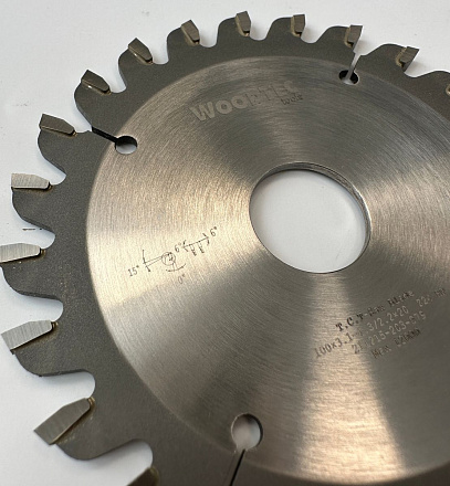 Подрезная коническая пила WoodTec для форматно-раскроечных станков Ø100 х 20 х 3,1-4,3 Z = 24 KON