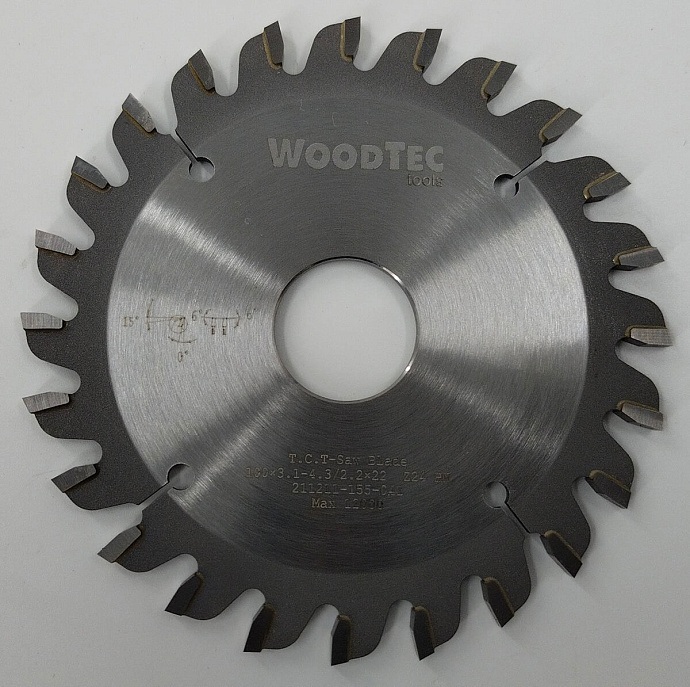 Подрезная коническая пила WoodTec для форматно-раскроечных станков Ø100 х 22 х 3,1-4,3 Z = 24 KON