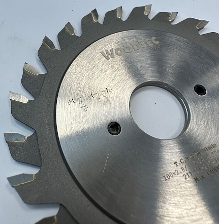 Подрезная составная пила WoodTec для форматно-раскроечных станков Ø100 х 20 х 2,8-3,6 Z = 12 + 12