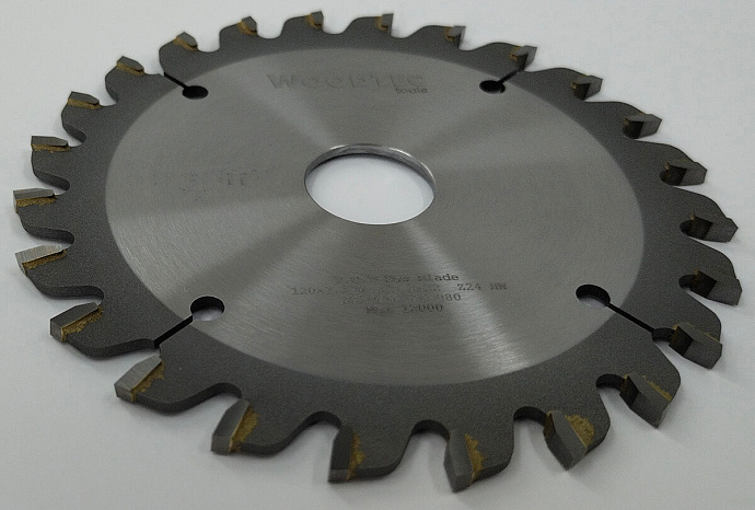 Подрезная коническая пила WoodTec для форматно-раскроечных станков Ø120 х 22 х 3,1-4,3 Z = 24 KON