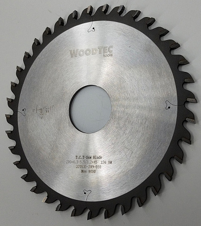 Пила подрезная Ø200 х 45 х 4,3-5,5 Z = 36 WoodTec