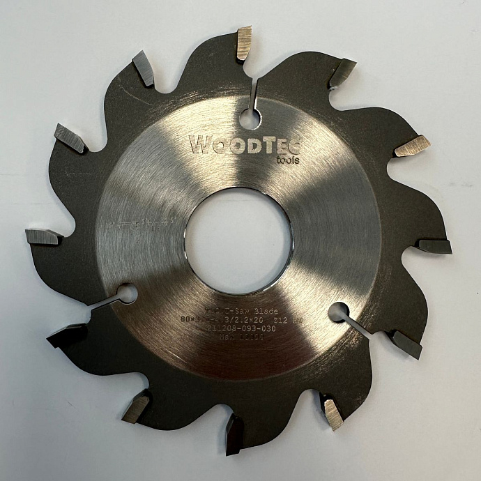 Подрезная коническая пила WoodTec для форматно-раскроечных станков Ø80 х 20 х 3,1-4,3 Z = 12 KON