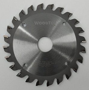 Подрезная составная пила WoodTec для форматно-раскроечных станков Ø125 х 20 x 2,8-3,6 Z = 12 + 12