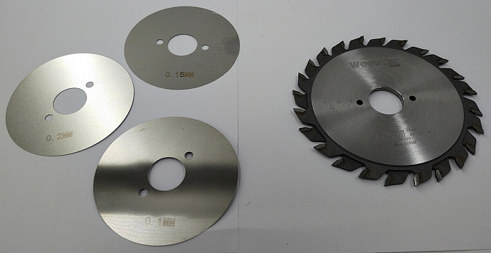 Подрезная составная пила WoodTec для форматно-раскроечных станков Ø120 х 22 х 2,8-3,6 Z = 12 + 12